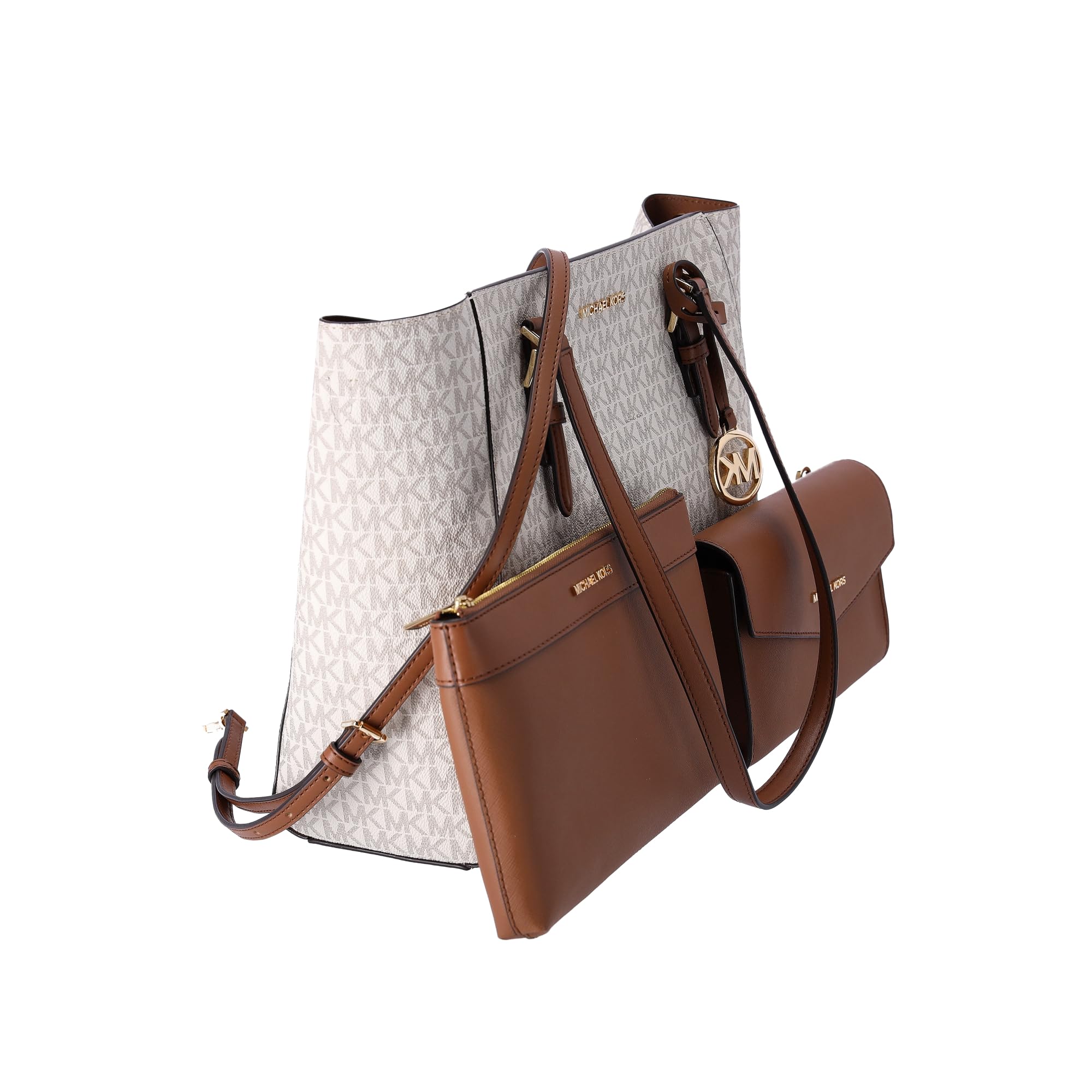 Foto 8 pulgar | Bolso Michael Kors Charlotte Large Leather Vanilla - Venta Internacional.