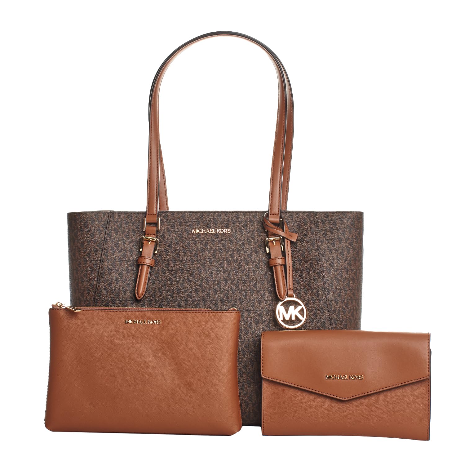 Foto 2 pulgar | Bolso Michael Kors Charlotte Large De Cuero Marrón - Venta Internacional.