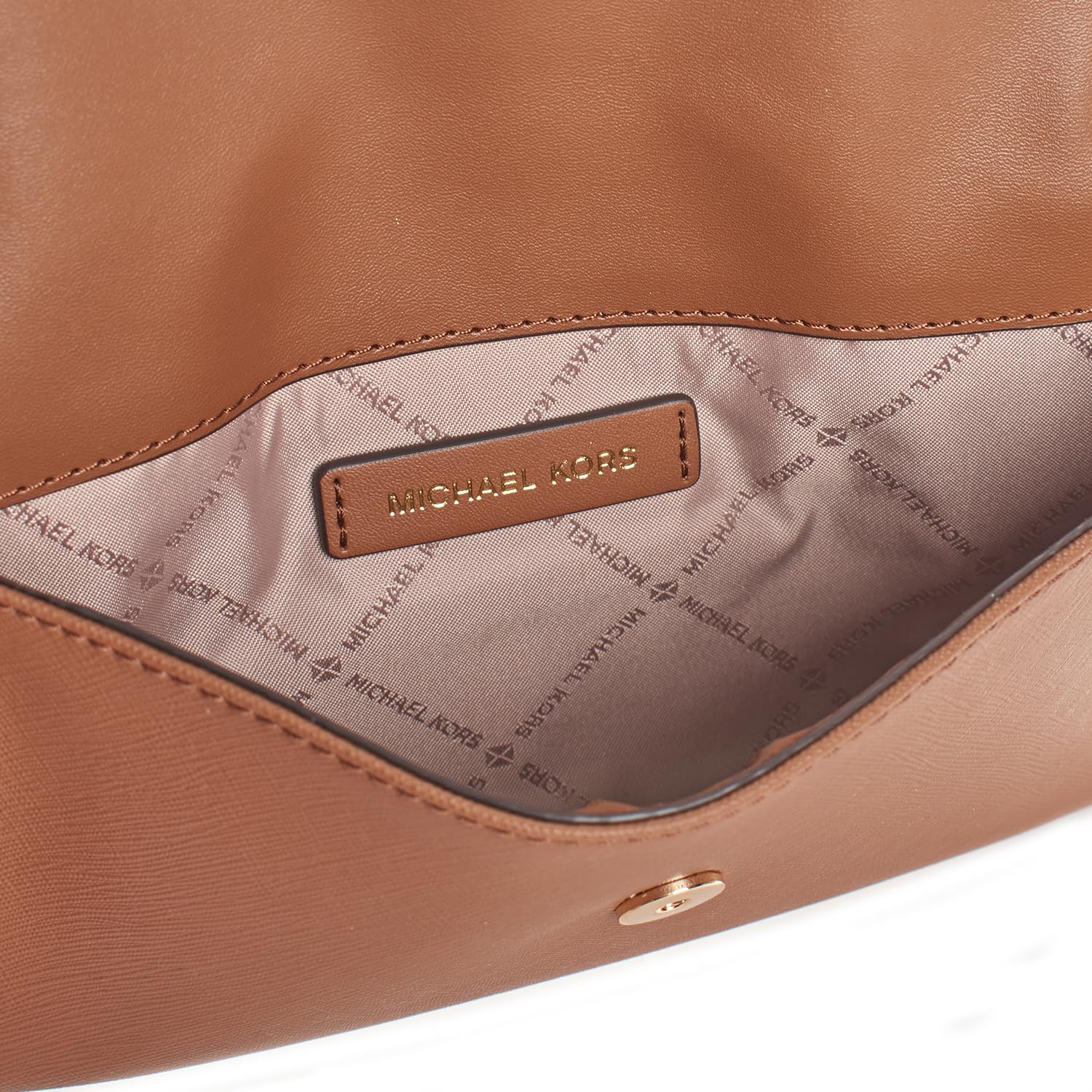 Foto 2 | Bolso Michael Kors Charlotte Large De Cuero Marrón - Venta Internacional.