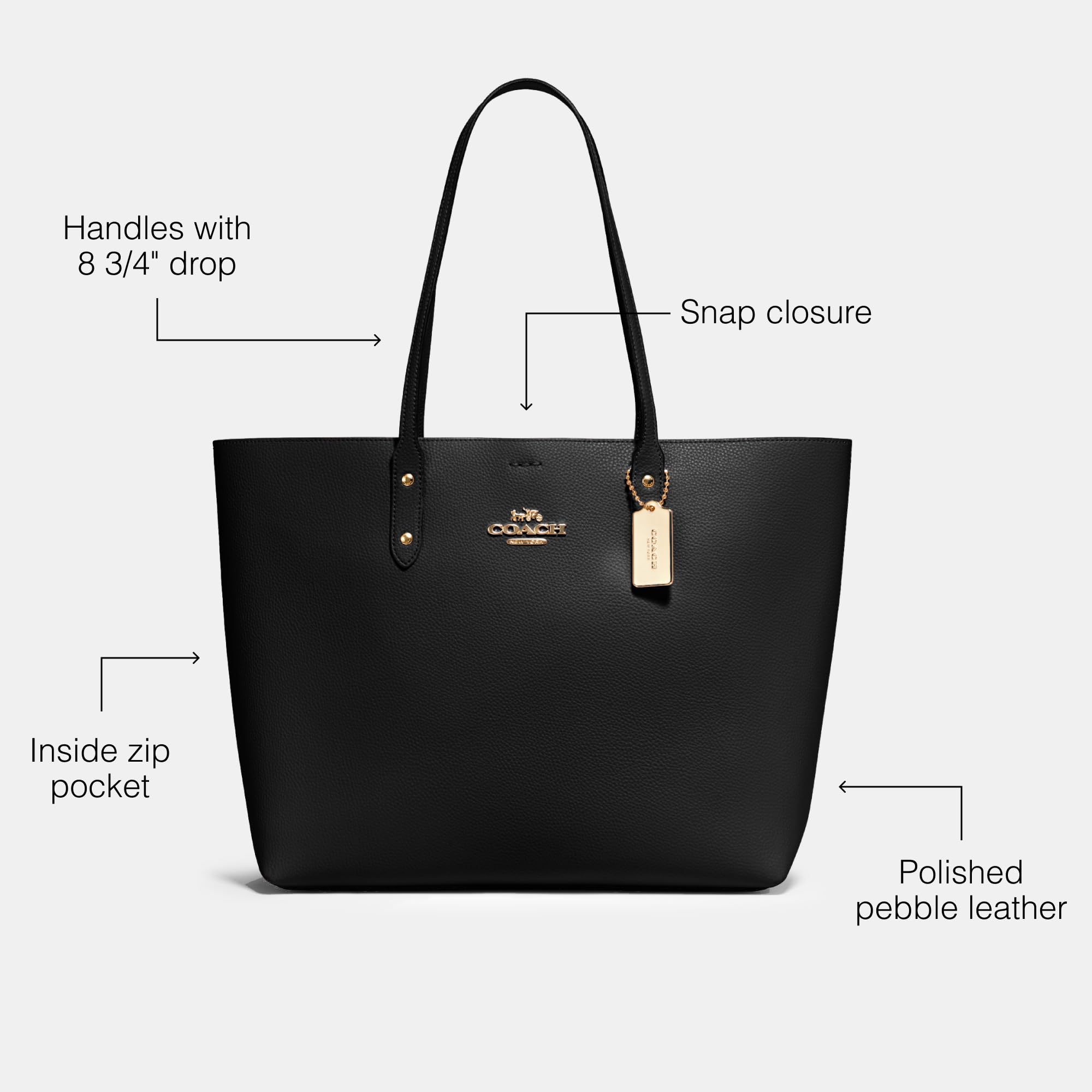 Foto 3 pulgar | Bolso Coach Town De Piel Granulada Pulida Negra - Venta Internacional.