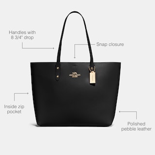 Foto 2 | Bolso Coach Town De Piel Granulada Pulida Negra - Venta Internacional.