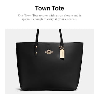 Foto 3 | Bolso Coach Town De Piel Granulada Pulida Negra - Venta Internacional.