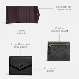 Foto 3 | Cartera Coach De Piel Granulada Cruzada Wyn Small Li/black - Venta Internacional.