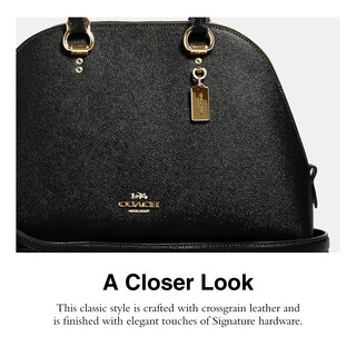 Foto 4 | Bolso De Mano Coach Katy Satchel De Piel Cruzada Negra - Venta Internacional.