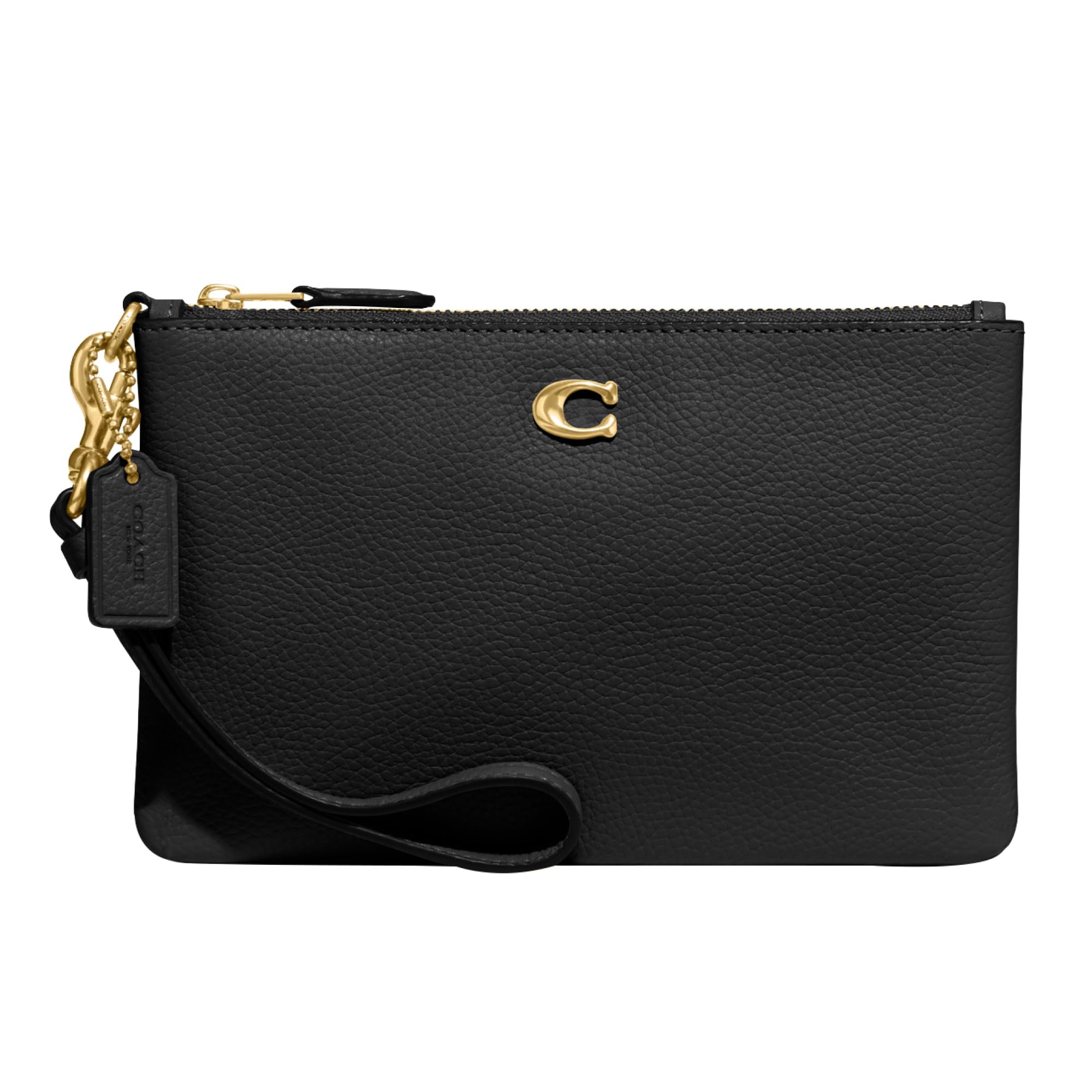 Foto 2 pulgar | Wristlet Coach Pulished Pebble Small, Piel Negra - Venta Internacional.