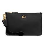 Wristlet Coach Pulished Pebble Small, Piel Negra - Venta Internacional.