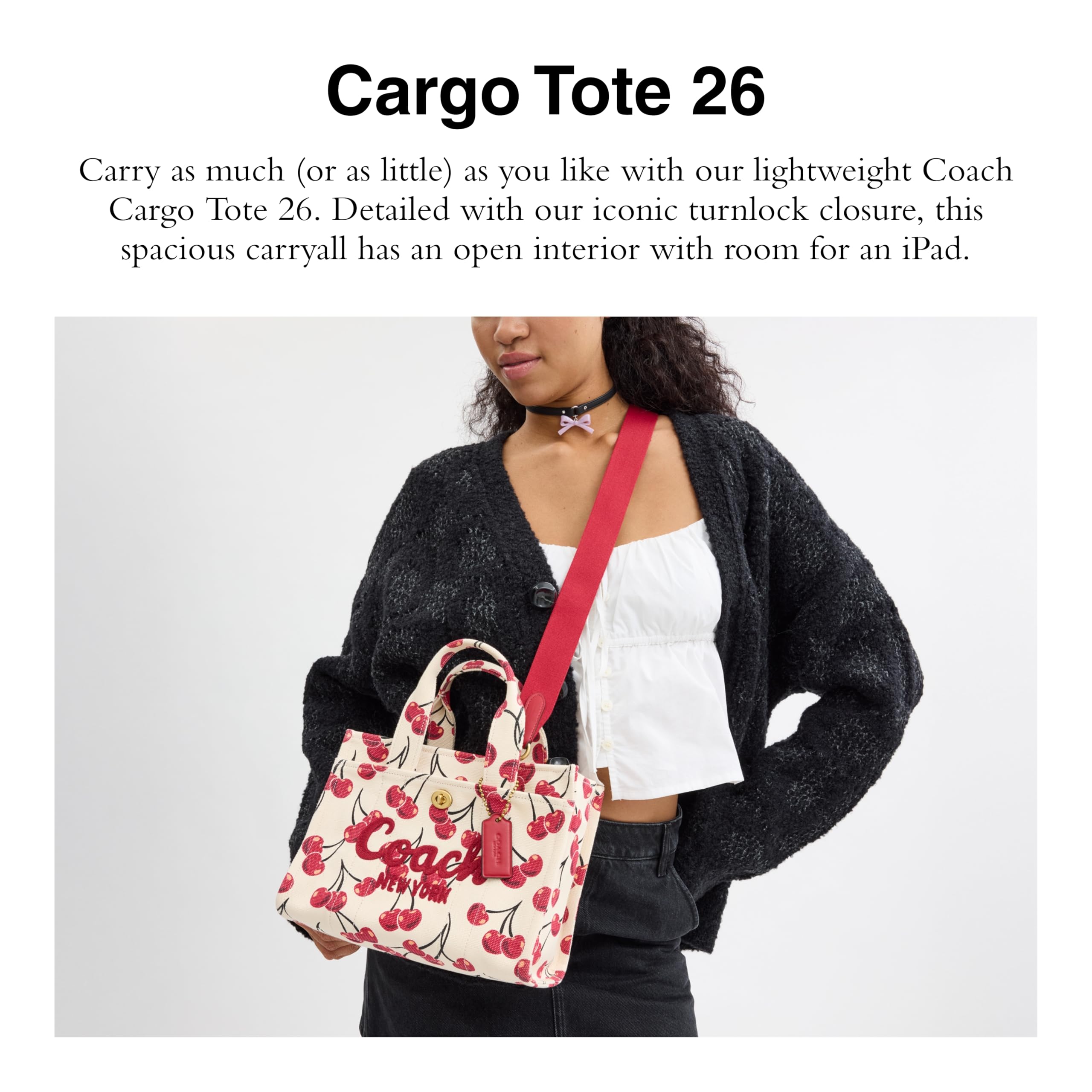 Foto 3 pulgar | Bolsa Coach Cargo Tote 26, Tela De Algodón Multicolor - Venta Internacional.