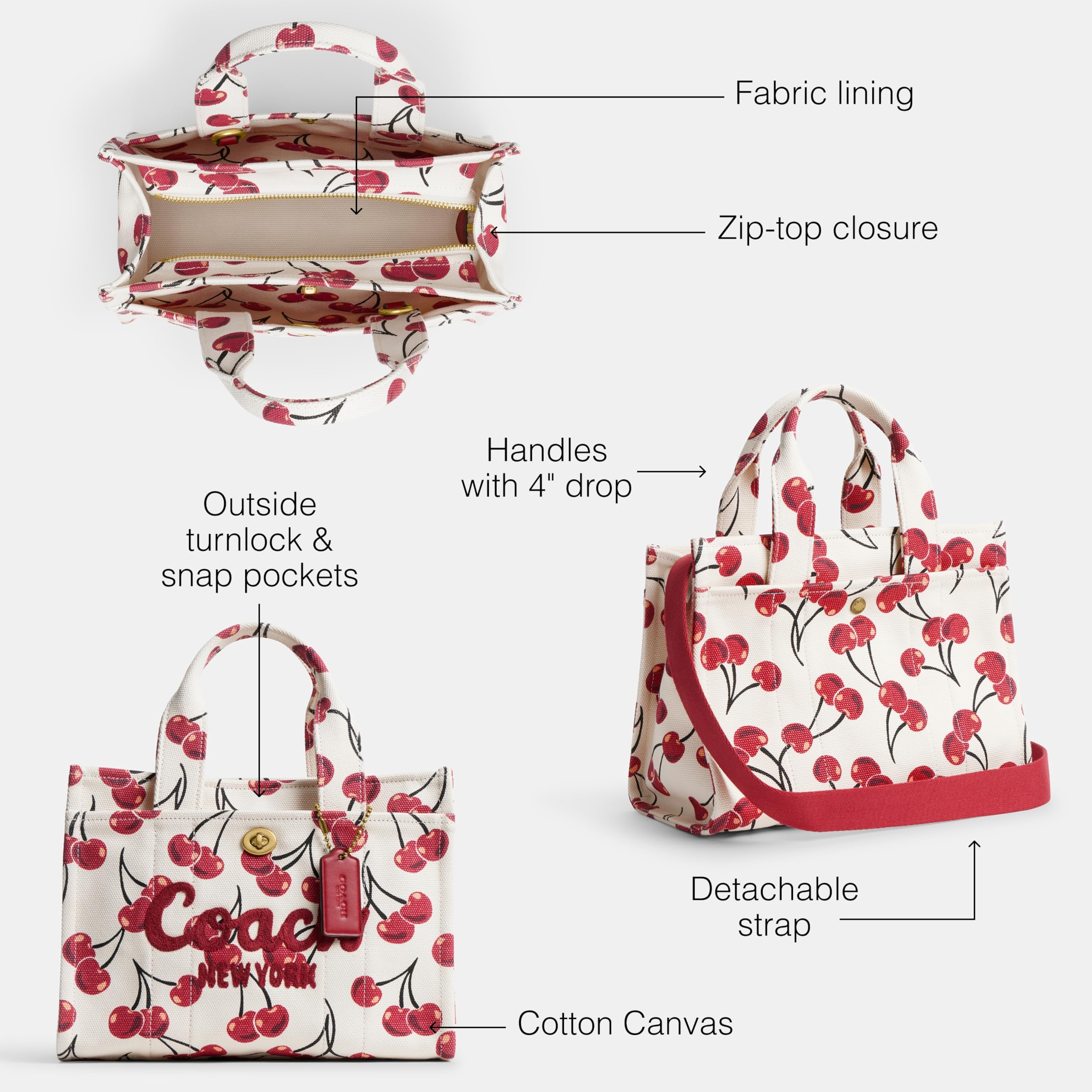 Foto 4 pulgar | Bolsa Coach Cargo Tote 26, Tela De Algodón Multicolor - Venta Internacional.