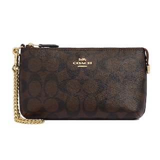 Foto 1 | Wristlet Coach Signature Large Con Cadena Para Tarjetas, Dinero En Efectivo Y Teléfono - Venta Internacional.