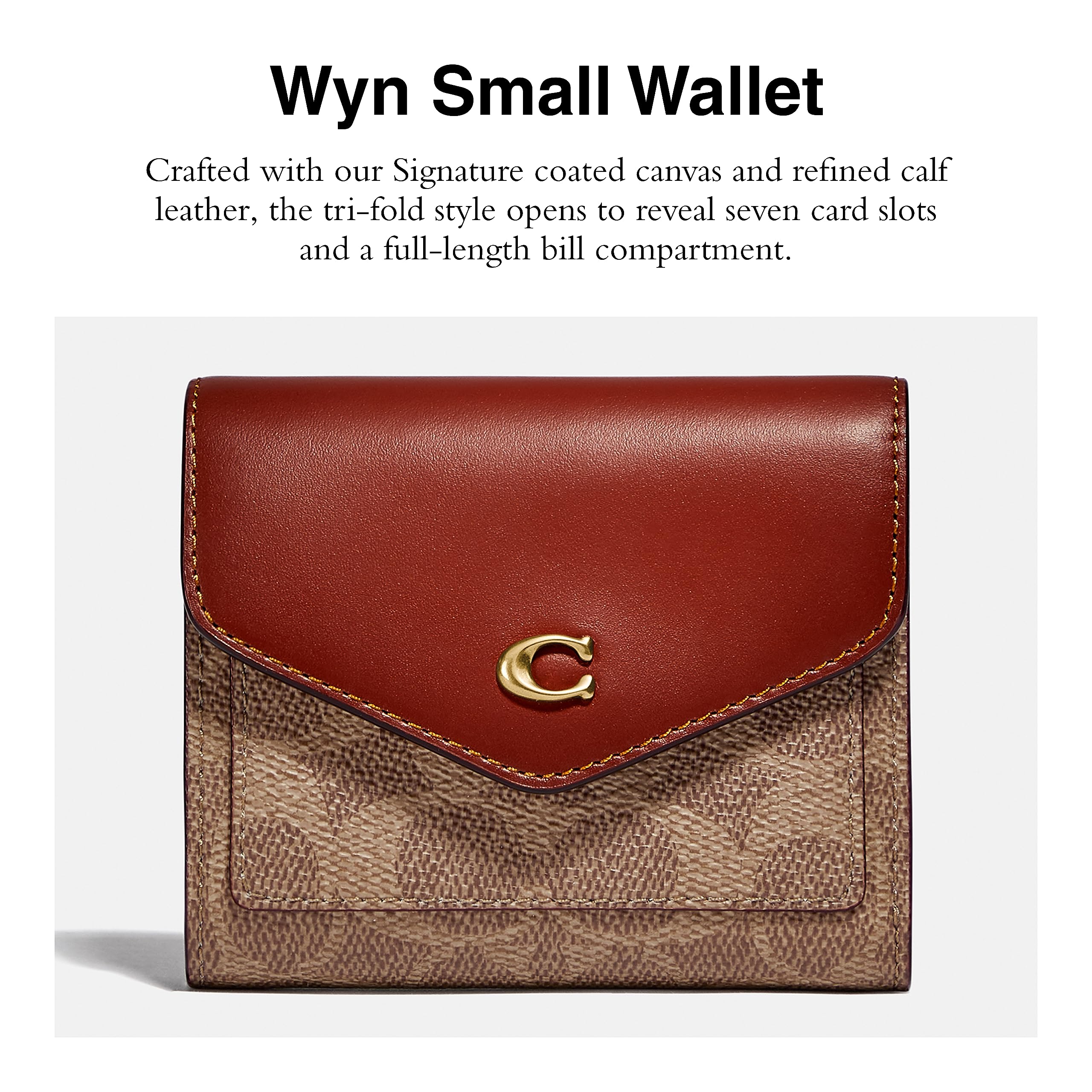 Foto 3 pulgar | Wallet Coach, Lona Revestida Con Bloques De Color Signature Wyn Small - Venta Internacional.