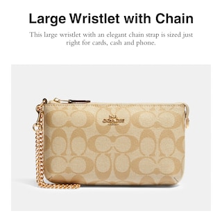 Foto 2 | Wristlet Coach Signature, Talla Grande, Con Cadena, Para Mujer - Venta Internacional.