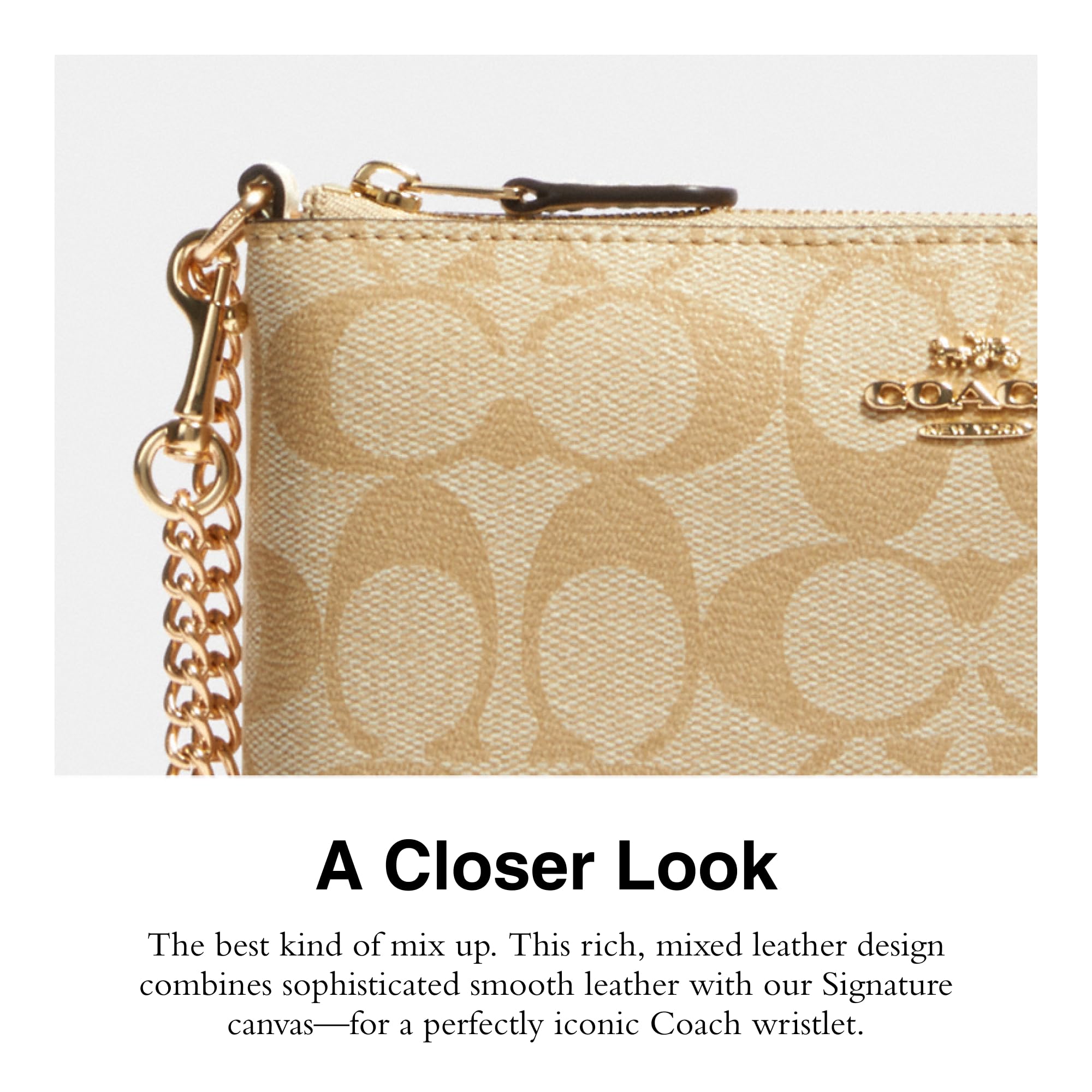 Foto 5 pulgar | Wristlet Coach Signature, Talla Grande, Con Cadena, Para Mujer - Venta Internacional.