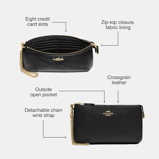 Foto 3 | Pulsera Coach De Piel Granulada Con Cadena - Venta Internacional.