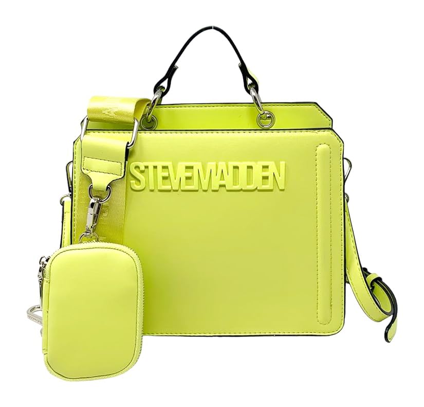 Bolsa Steve Madden Bevelyn Convertible Cyber Lime - Venta Internacional.