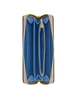 Foto 2 | Cartera Coach Beige Con Logo Azul Y Cremallera Dorada