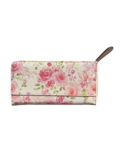 Foto 2 | Cartera Guess Blanco con Flores y Cremallera Dorada