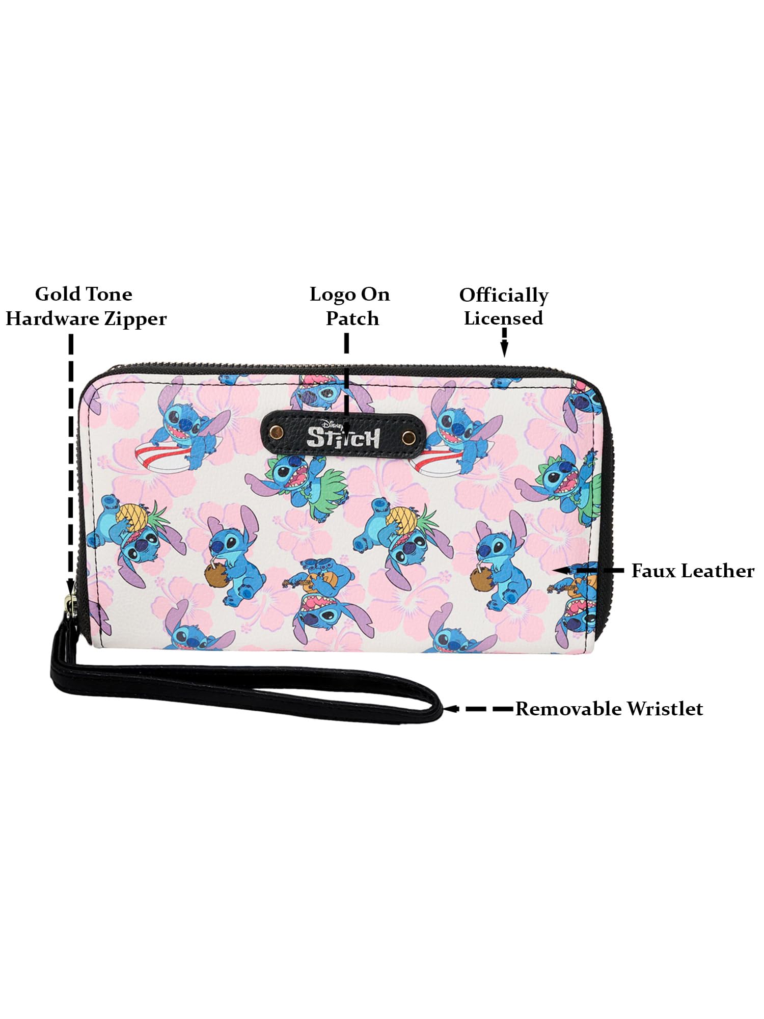 Foto 4 | Cartera De Mano Disney Stitch De Piel Sintética Multicolor - Venta Internacional.