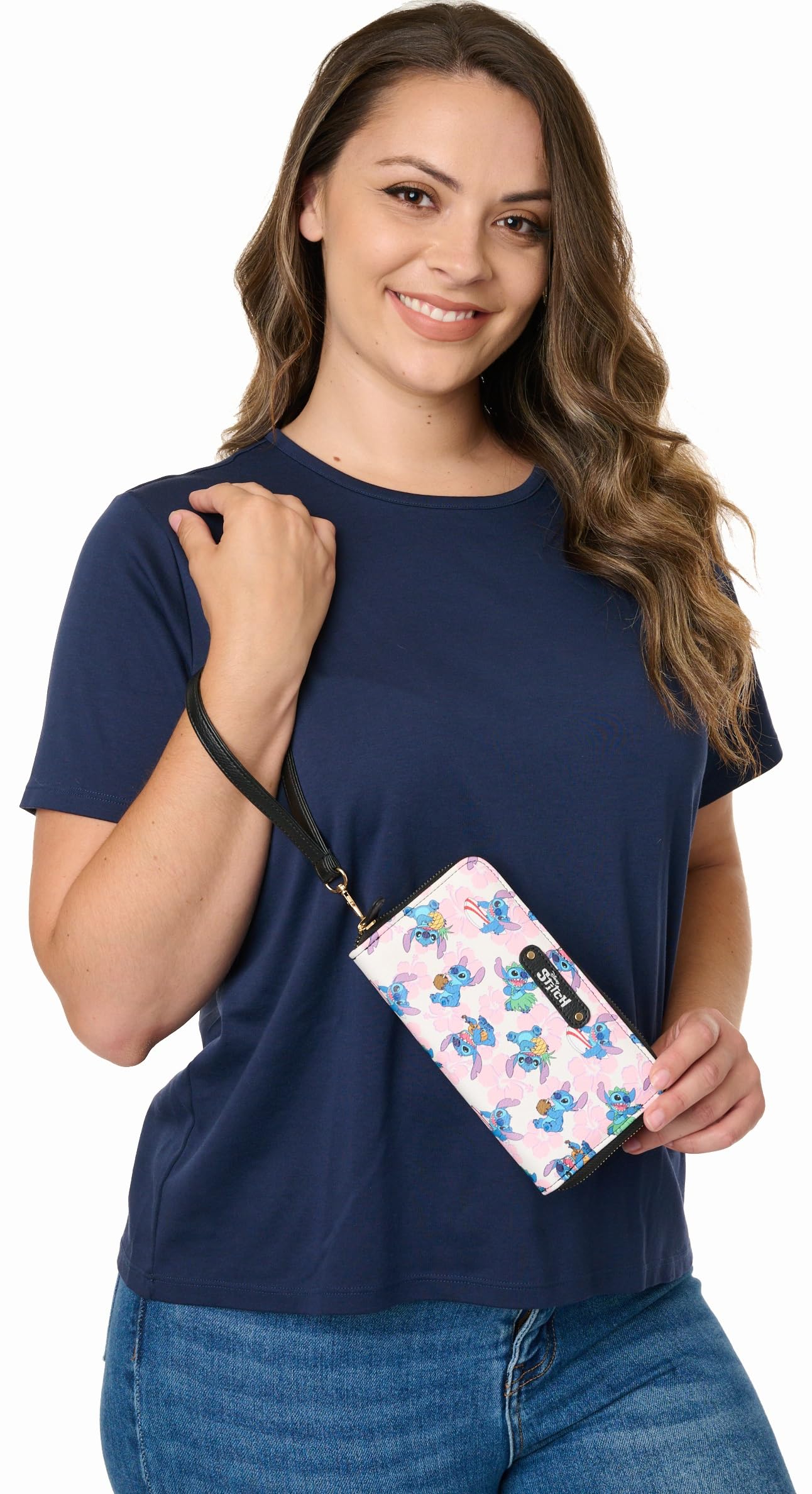 Foto 7 pulgar | Cartera De Mano Disney Stitch De Piel Sintética Multicolor - Venta Internacional.
