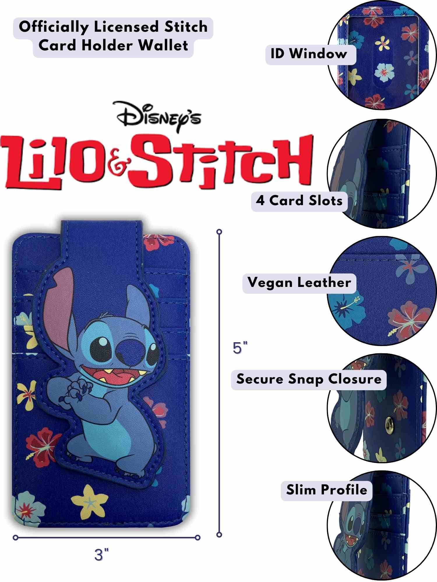 Foto 4 pulgar | Tarjetero Con Tarjetero Disney Stitch Blue Para Mujer - Venta Internacional.