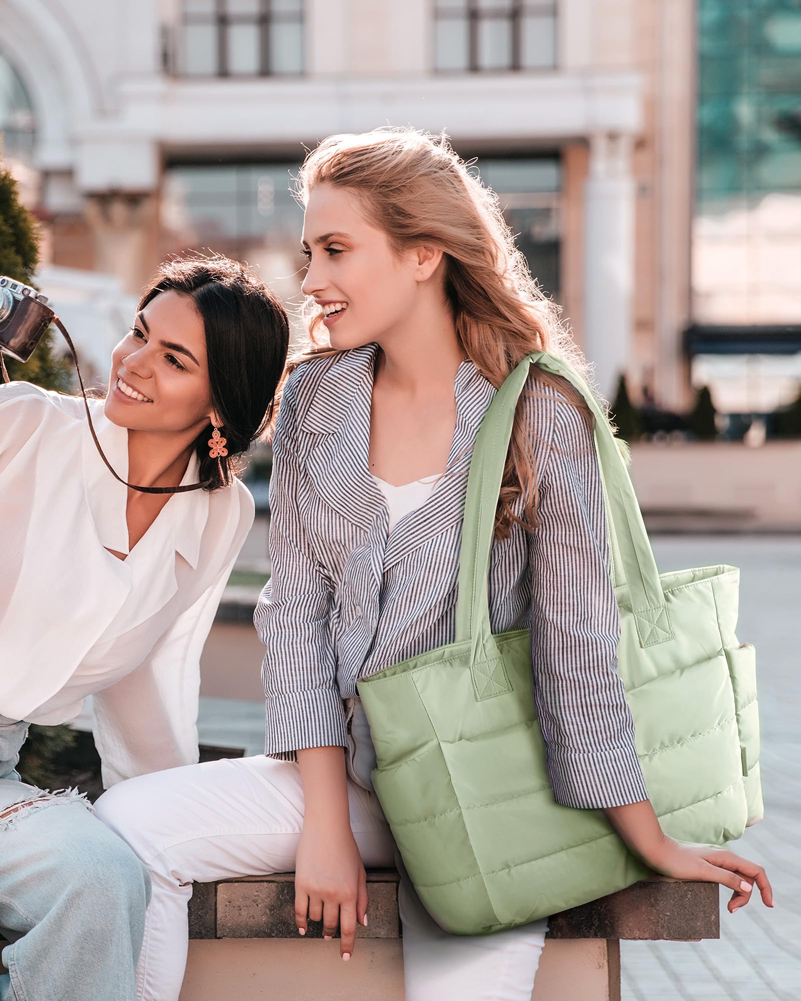 Foto 2 | Bolso De Mano Bagsmart, Ligero Y Acolchado, Con Compartimentos Para Mujer - Venta Internacional.