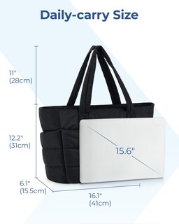 Foto 3 | Bolso De Mano Bagsmart, Ligero Y Acolchado, Con Compartimentos Para Mujer - Venta Internacional.