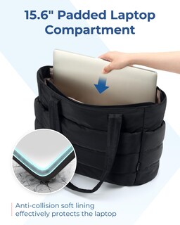 Foto 7 | Bolso De Mano Bagsmart, Ligero Y Acolchado, Con Compartimentos Para Mujer - Venta Internacional.