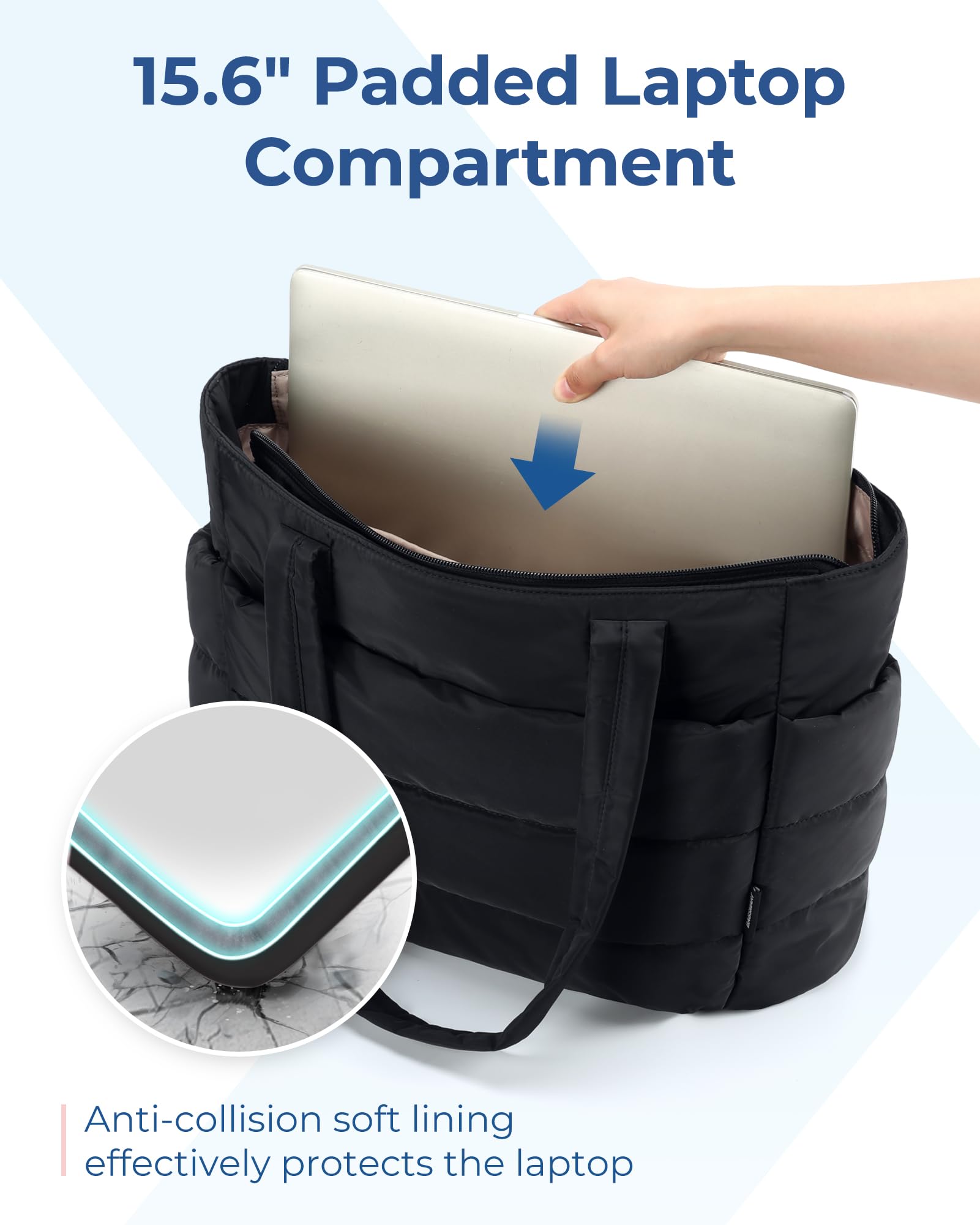 Foto 5 pulgar | Bolsa Bagsmart Lightweight Puffy Para Mujer, 20 L (marrón Grisáceo) - Venta Internacional.