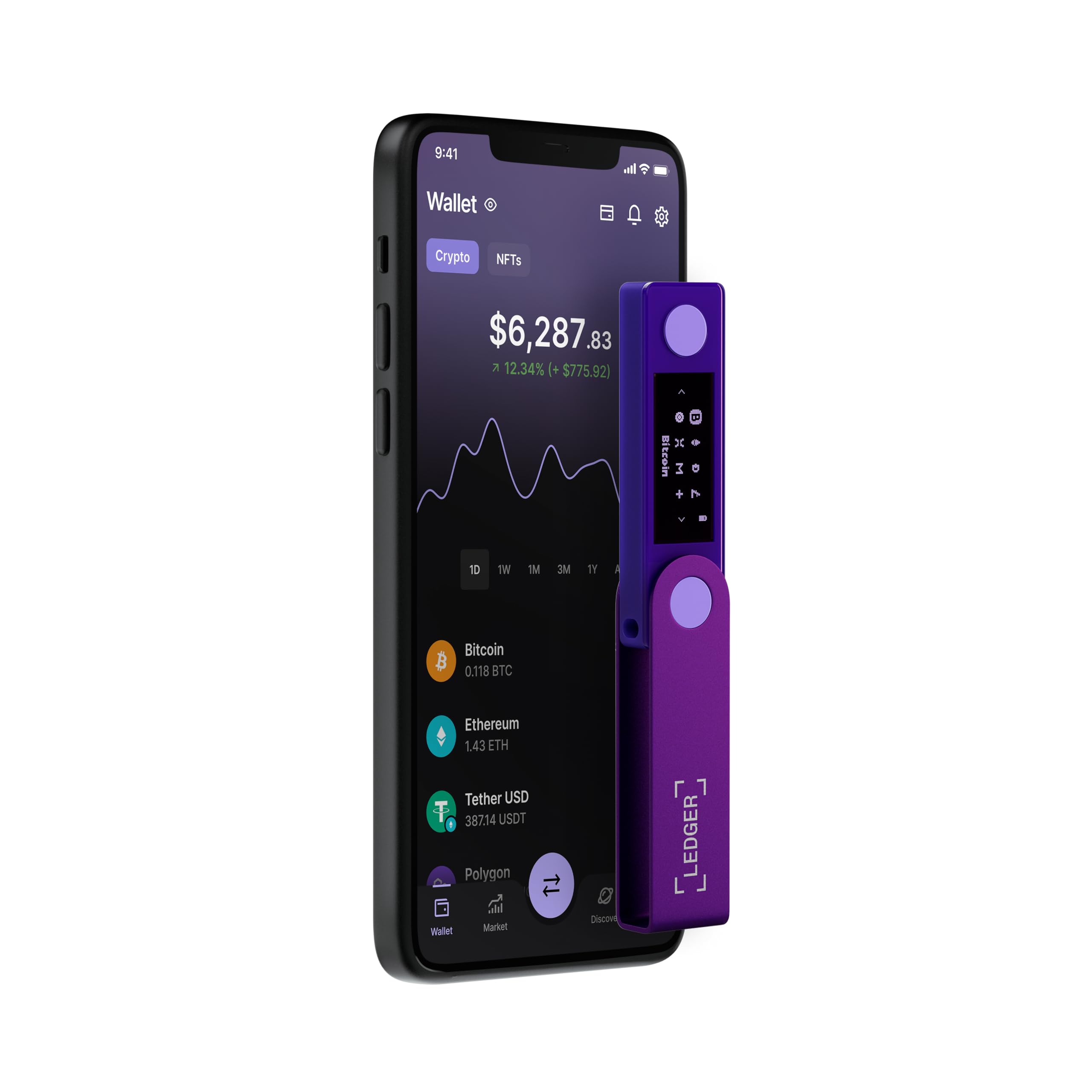 Foto 3 pulgar | Cartera Hardware Ledger Nano X Amethyst Purple - Venta Internacional