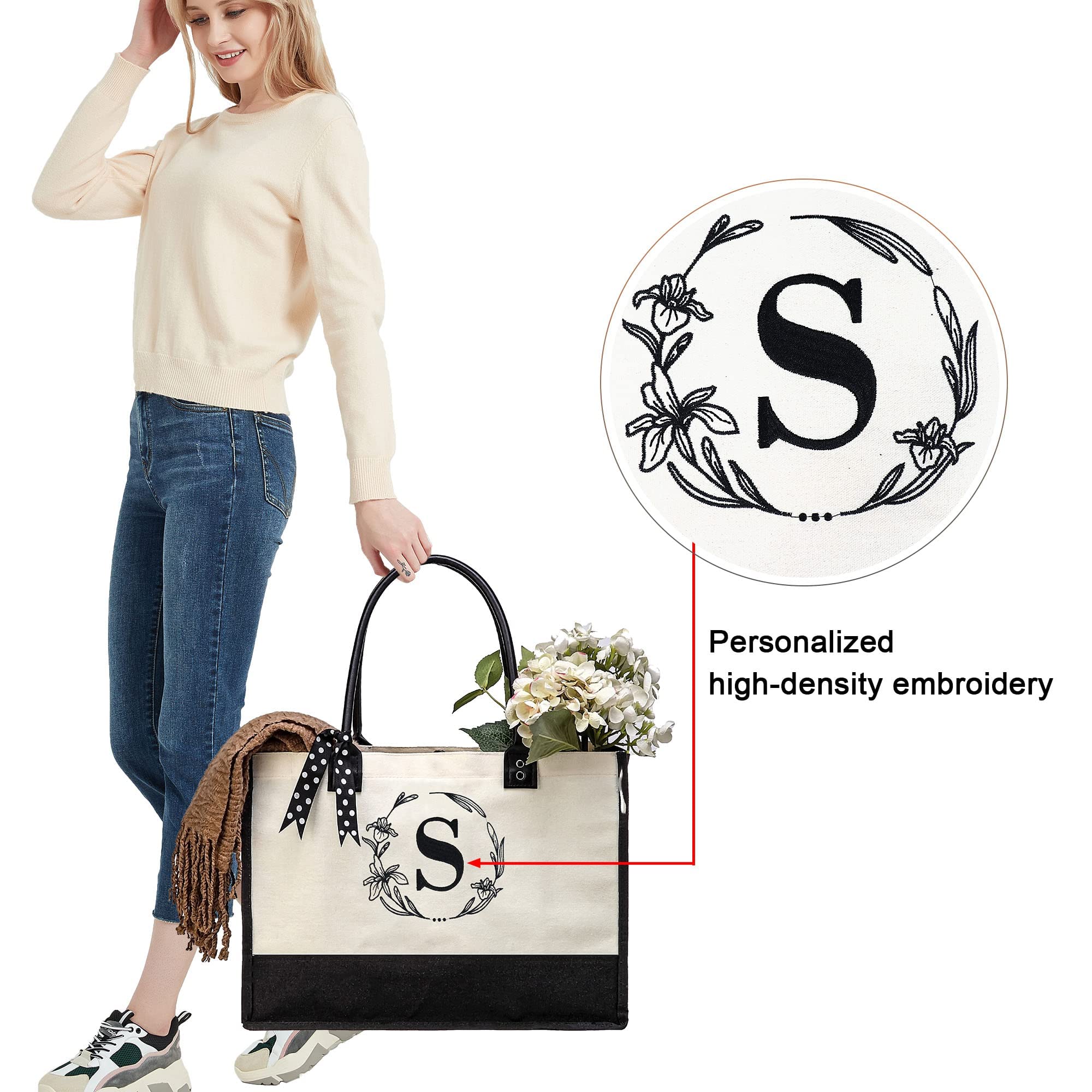 Foto 5 | Bolso Beegreen Initial Canvas Personalizado De Cuero Blanco - Venta Internacional.
