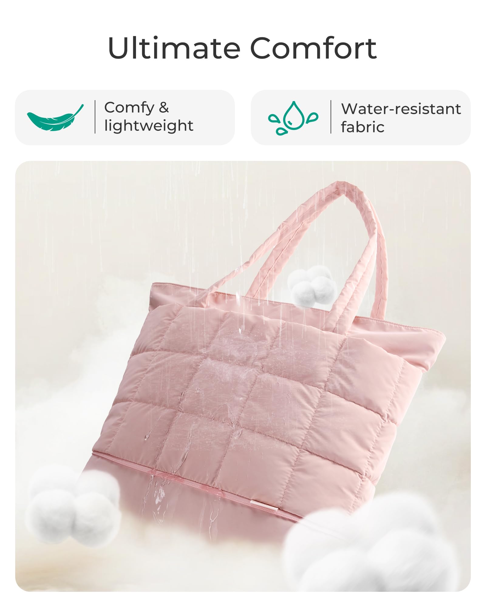Foto 4 pulgar | Bolsa Acolchada Bagsmart, Expandible, Resistente Al Agua, Rosa - Venta Internacional.