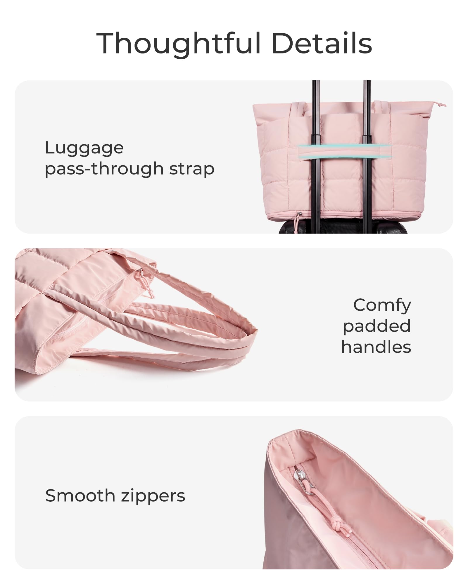 Foto 6 pulgar | Bolsa Acolchada Bagsmart, Expandible, Resistente Al Agua, Rosa - Venta Internacional.