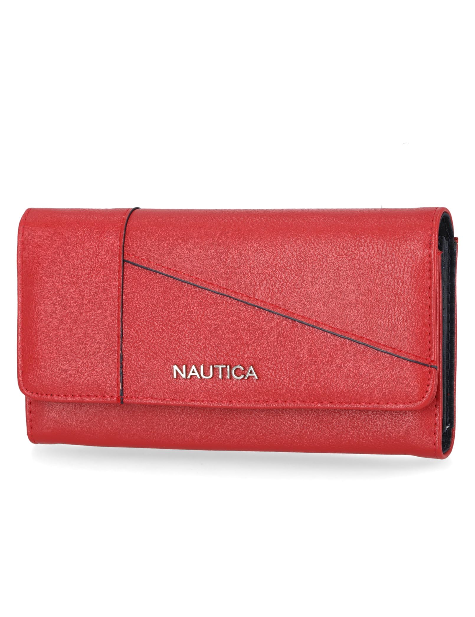Foto 2 pulgar | Monedero Nautica Money Manager Rfid Slim Para Mujer, Piel Vegana Roja - Venta Internacional.