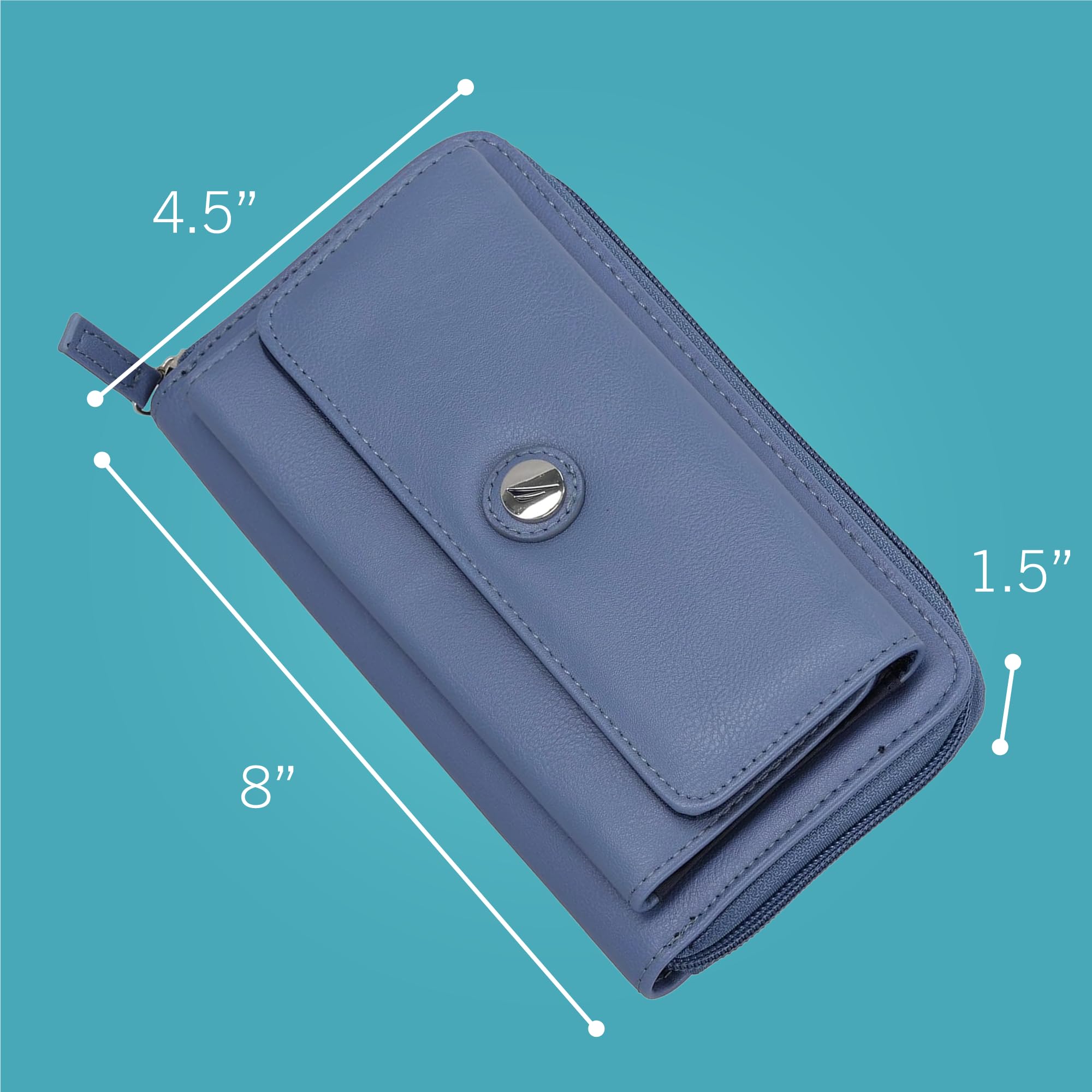 Foto 2 | Cartera Nautica Fuego De Piel Vegana Con Bloqueo Rfid, Color Rojo - Venta Internacional.