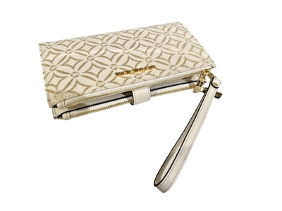Foto 2 | Cartera De Pulsera Michael Kors Jet Set Travel Con Doble Cremallera, Color Dorado Pálido - Venta Internacional.