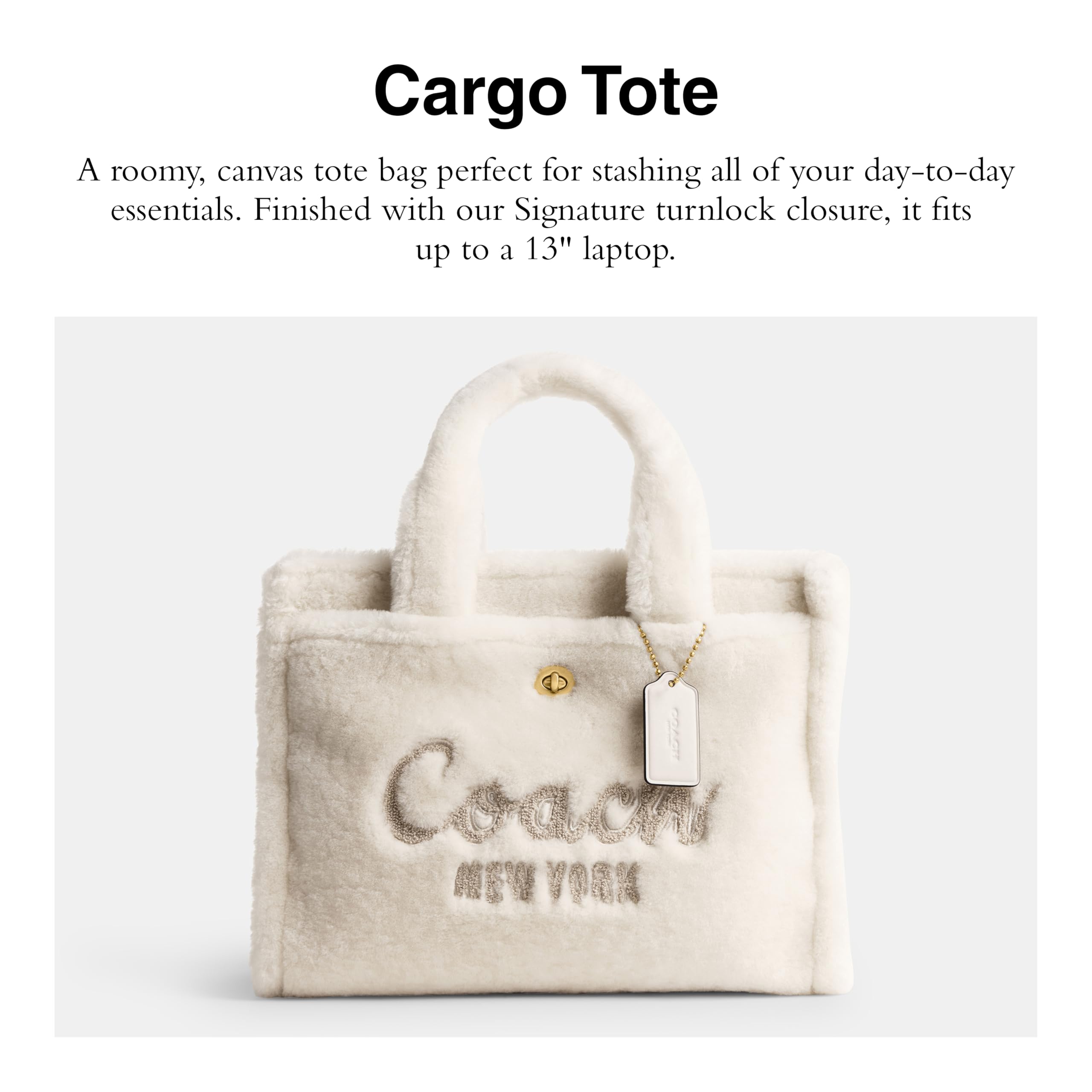 Foto 3 pulgar | Bolso De Mano Coach Cargo B4/chalk Para Mujer De Lona Y Piel De Oveja - Venta Internacional.