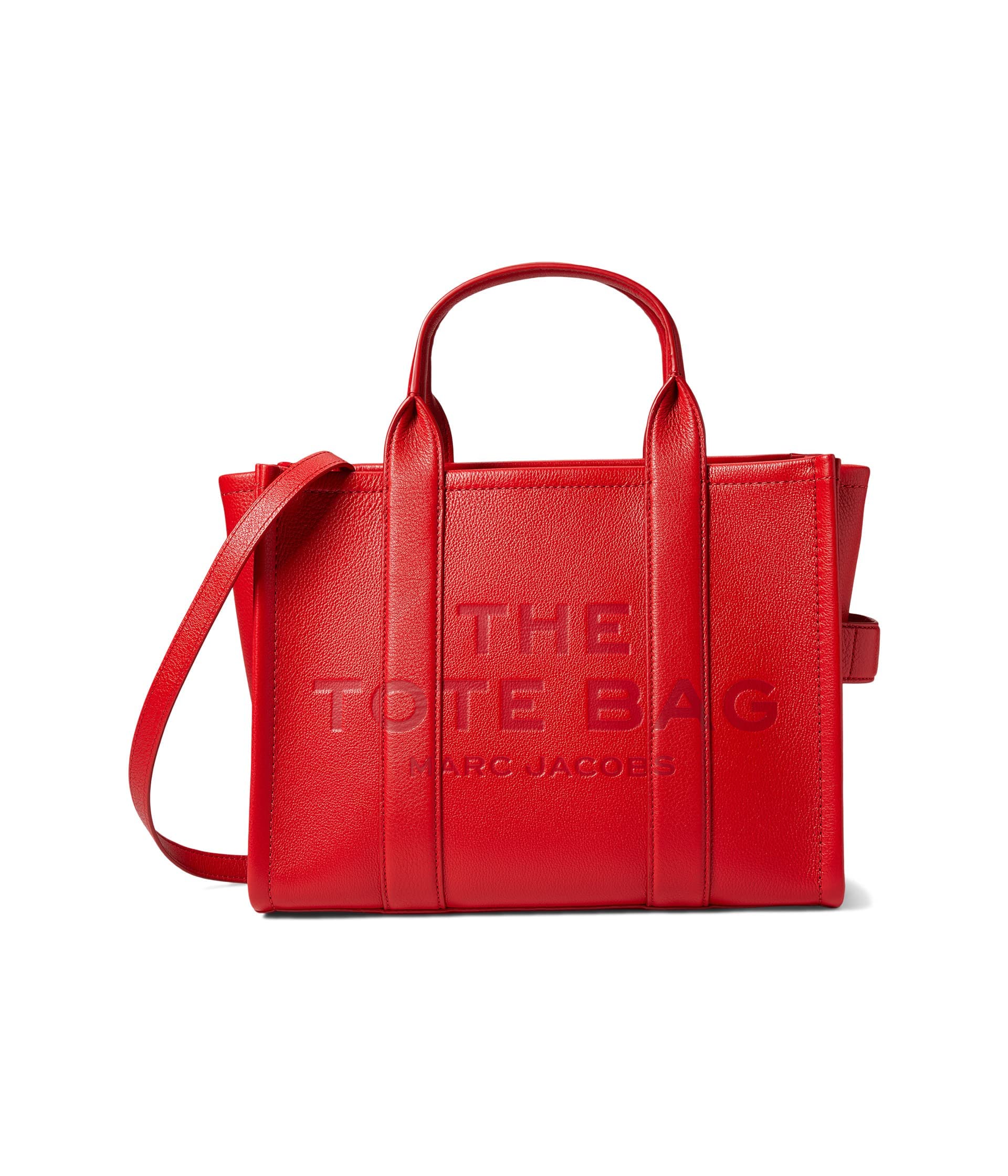 Foto 2 pulgar | Bolso Marc Jacobs The Leather, Piel De Grano Medio, Color Rojo - Venta Internacional.