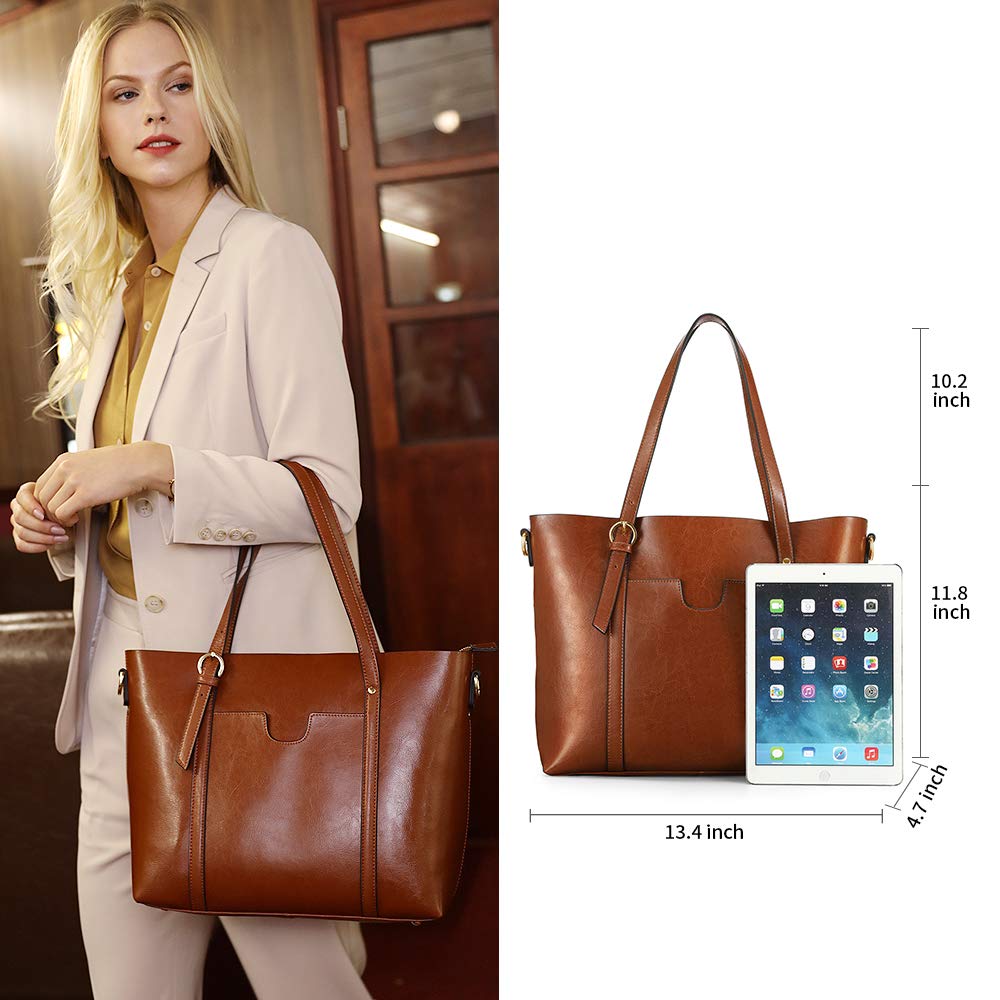 Foto 2 | Bolso Kattee De Piel Auténtica Vintage De Gran Capacidad - Venta Internacional.
