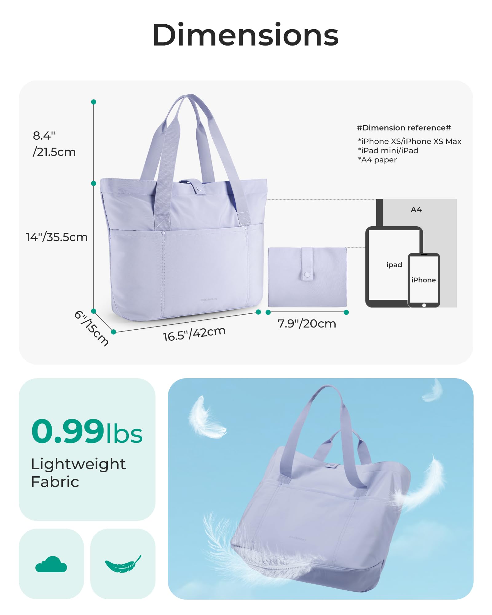 Foto 4 pulgar | Bolsa Bagsmart Para Mujer Plegable Con Cremallera Travel 40l - Venta Internacional.