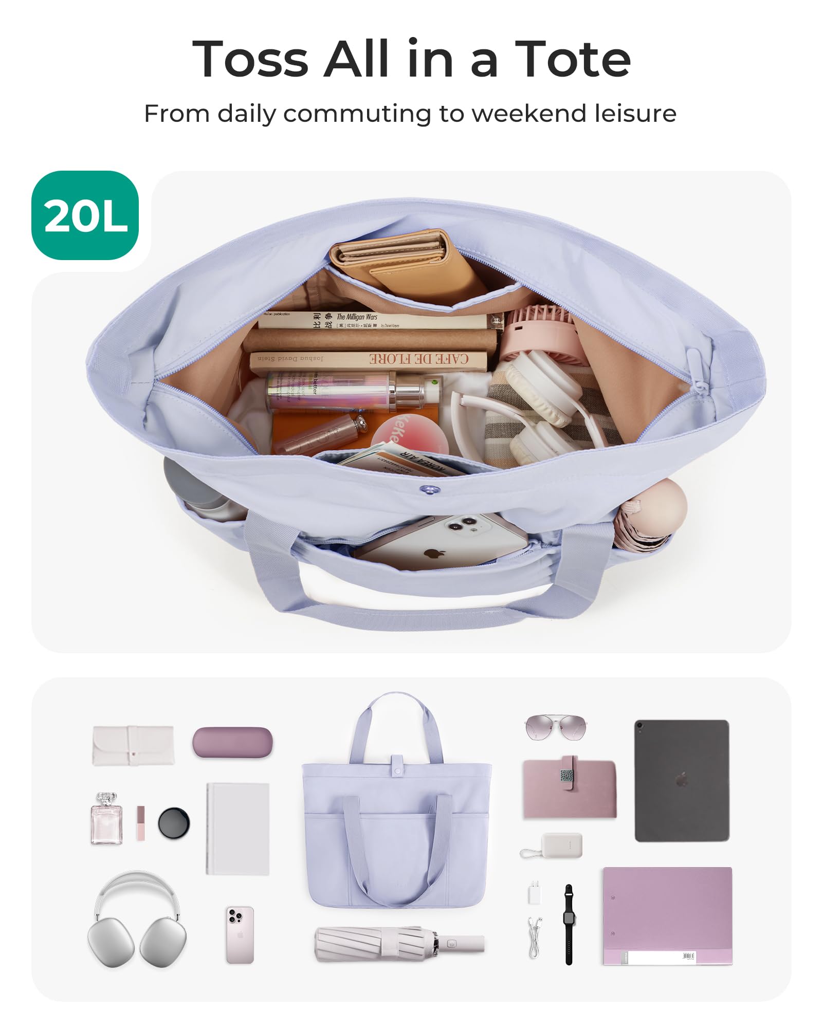 Foto 6 pulgar | Bolsa Bagsmart Para Mujer Plegable Con Cremallera Travel 40l - Venta Internacional.