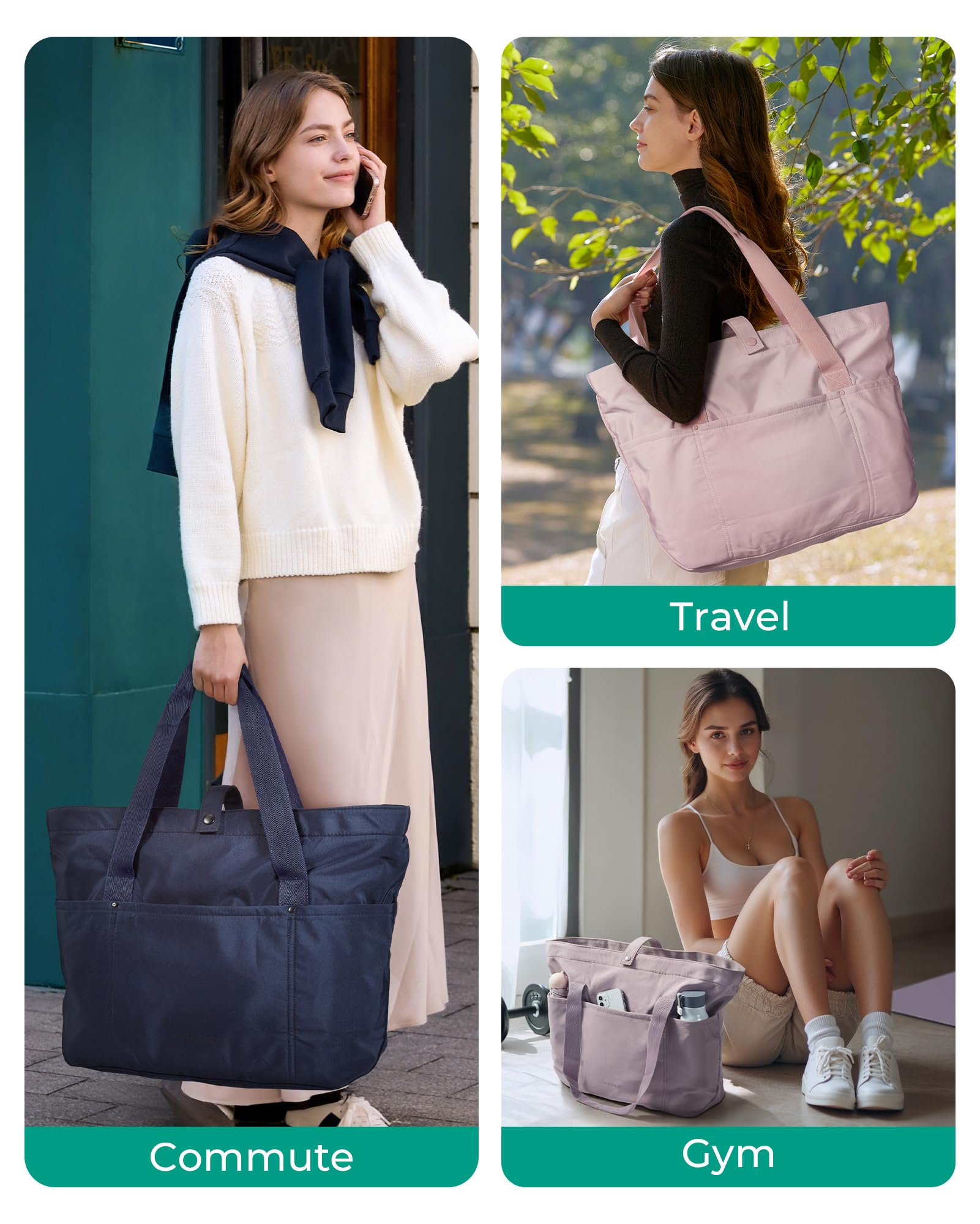 Foto 8 pulgar | Bolsa Bagsmart Para Mujer Plegable Con Cremallera Travel 40l - Venta Internacional.