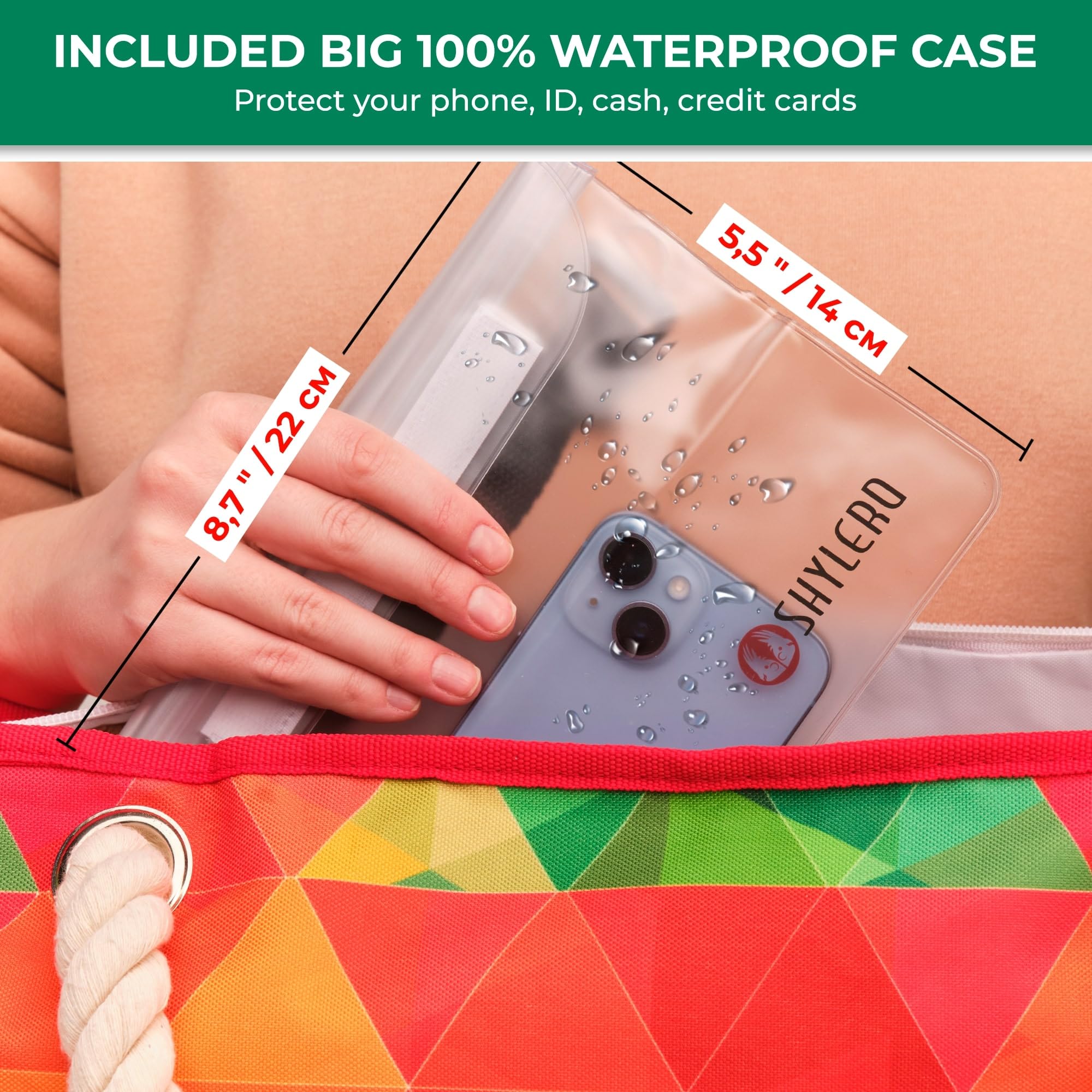 Foto 4 pulgar | Bolsa De Playa Shylero Beach Tote Impermeable Con Bolsa Hermética - Venta Internacional.