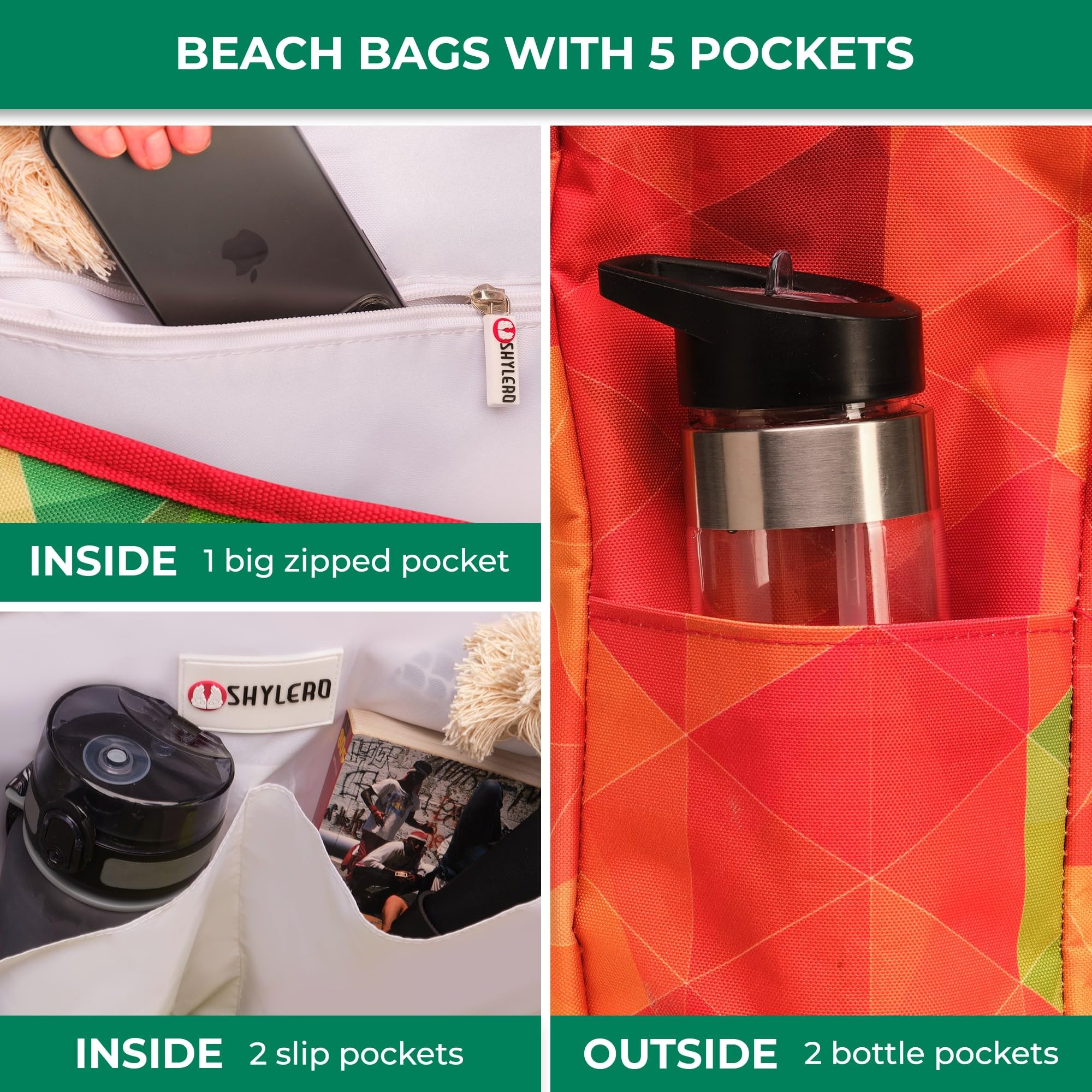 Foto 7 pulgar | Bolsa De Playa Shylero Beach Tote Impermeable Con Bolsa Hermética - Venta Internacional.