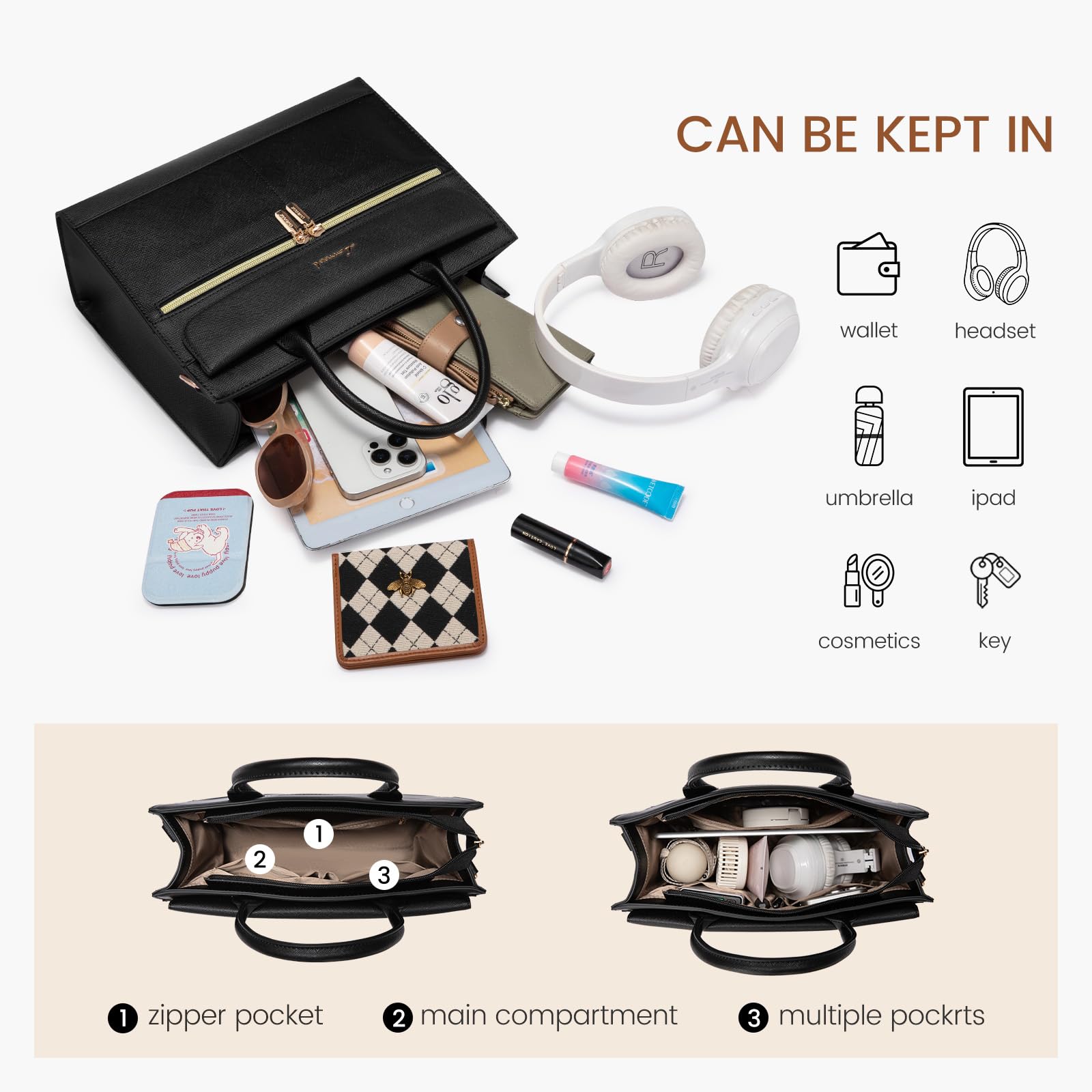 Foto 4 pulgar | Monederos Y Bolsos Lovevook Bolso De Hombro De Piel Negro - Venta Internacional.