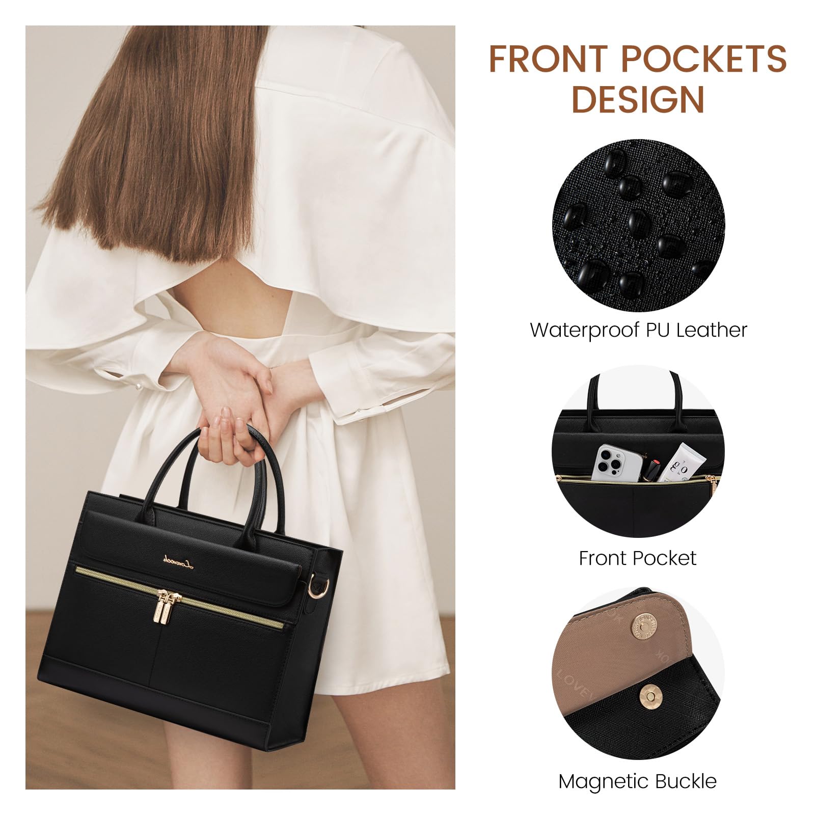 Foto 5 pulgar | Monederos Y Bolsos Lovevook Bolso De Hombro De Piel Negro - Venta Internacional.