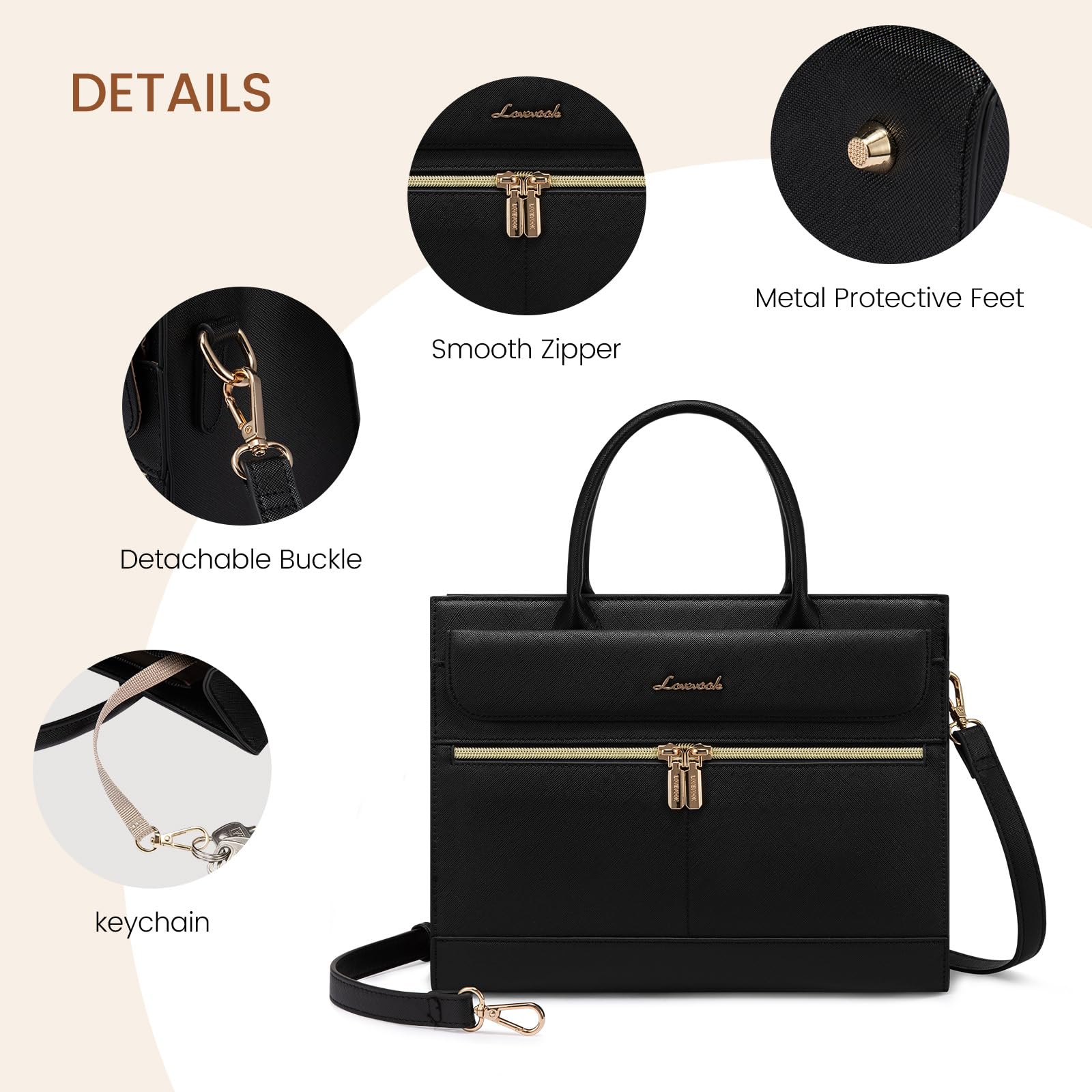 Foto 7 pulgar | Monederos Y Bolsos Lovevook Bolso De Hombro De Piel Negro - Venta Internacional.