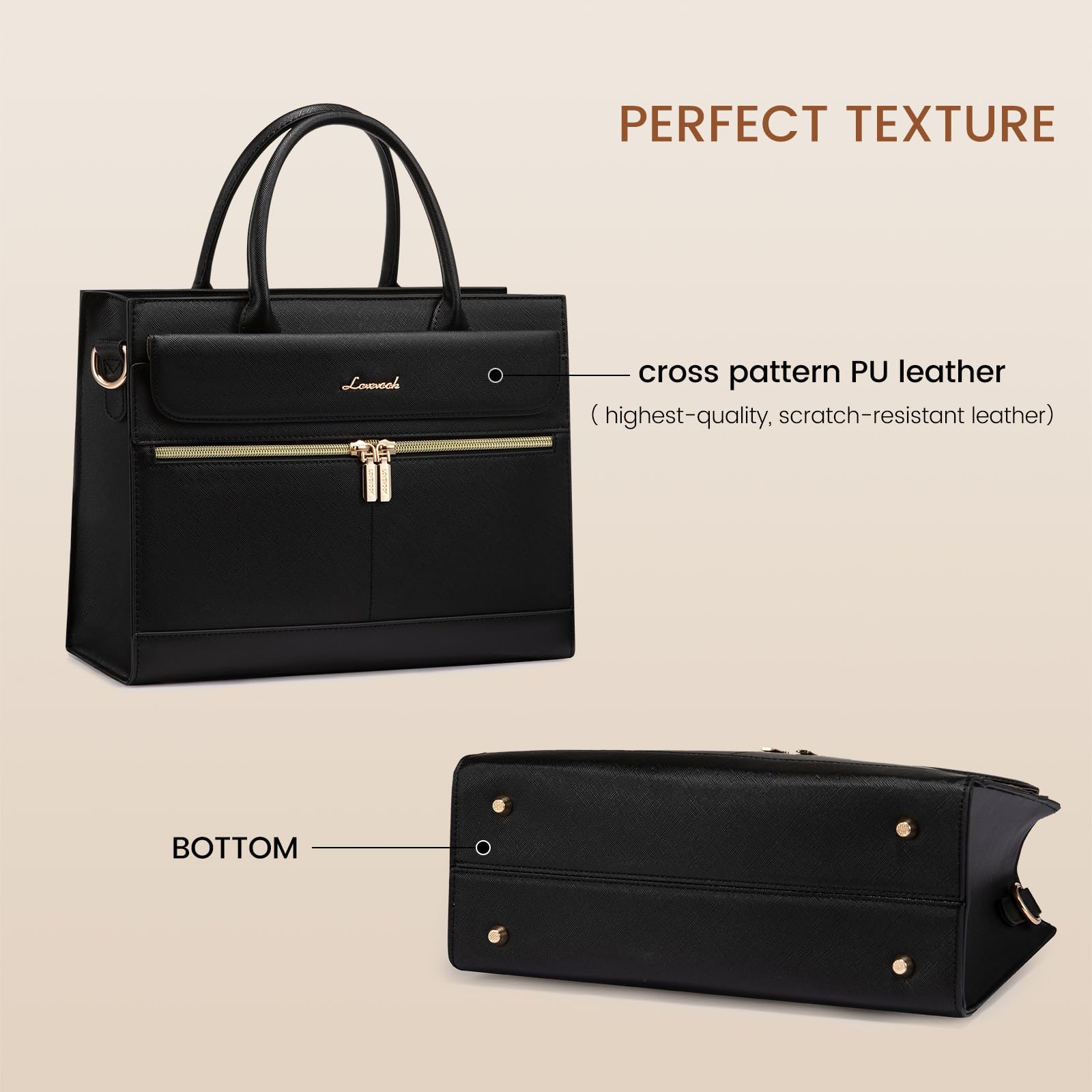 Foto 7 | Monederos Y Bolsos Lovevook Bolso De Hombro De Piel Negro - Venta Internacional.