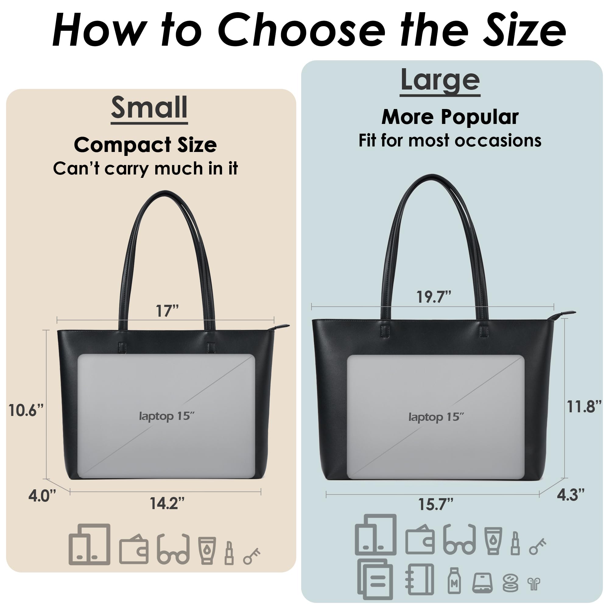 Foto 4 | Bolso Kalidi De Piel Sintética Para Mujer Con Cremallera Negro - Venta Internacional.