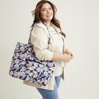 Foto 4 | Bolso De Tela Vera Bradley De Algodón Vera Amethyst Plaid Para Mujer - Venta Internacional.