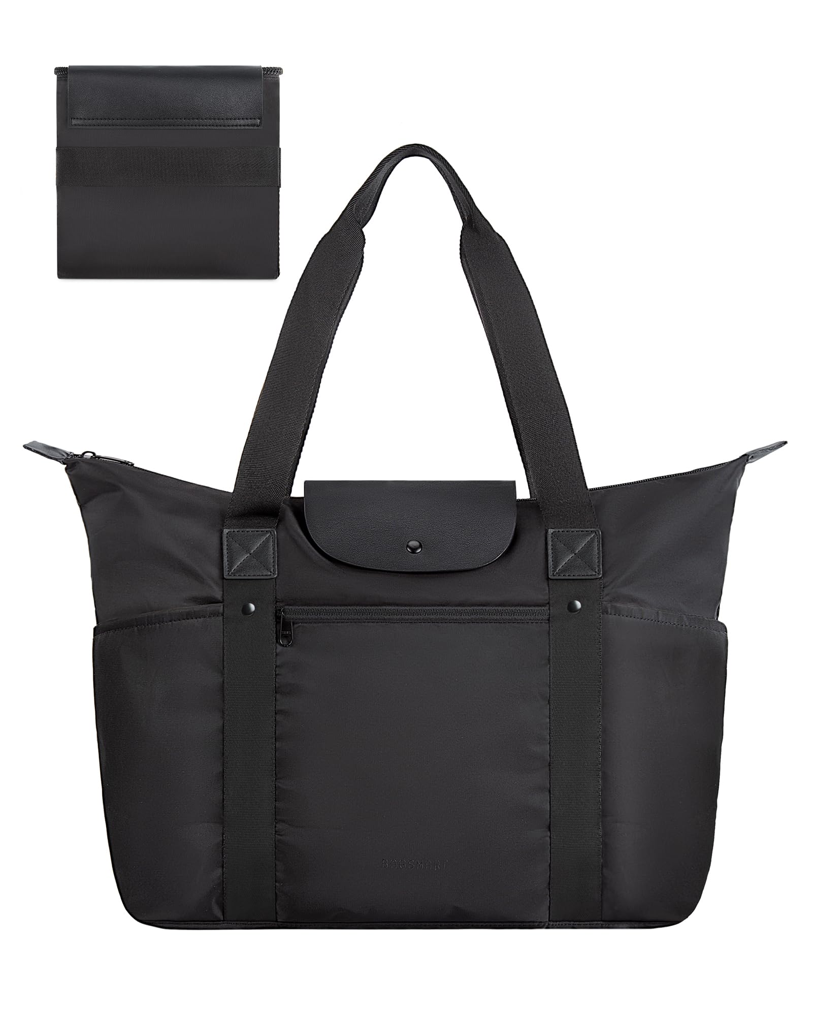 Foto 2 pulgar | Bolsa De Mano Bagsmart, Plegable, Con Compartimentos Y Cierre, Color Negro - Venta Internacional.
