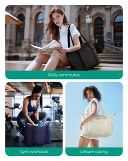 Foto 2 | Bolsa De Mano Bagsmart, Plegable, Con Compartimentos Y Cierre, Color Negro - Venta Internacional.